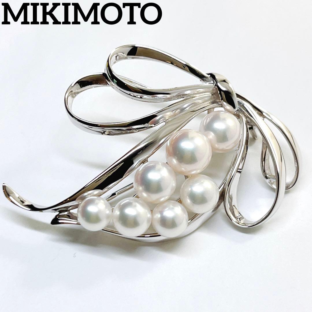 【未使用品級】✨MIKIMOTO ミキモト パール　　ブローチ　リボン　フラワー