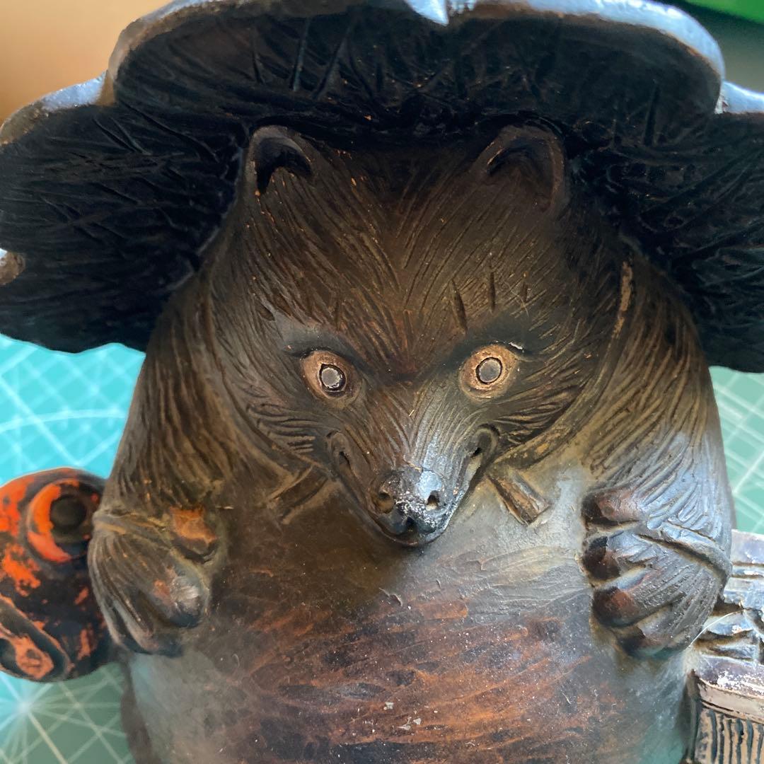 【詳細不明】たぬき置物 年代物