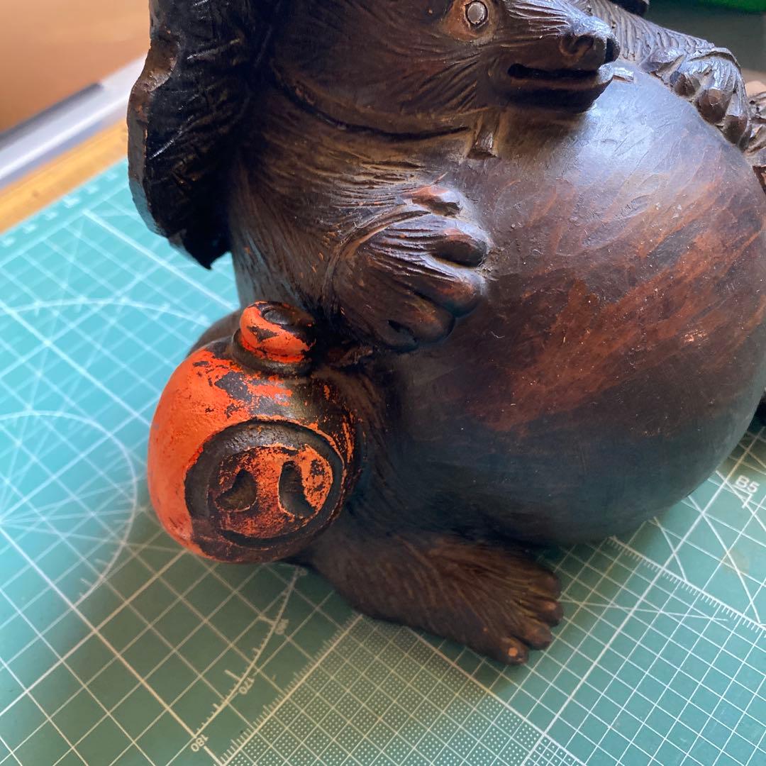 【詳細不明】たぬき置物 年代物