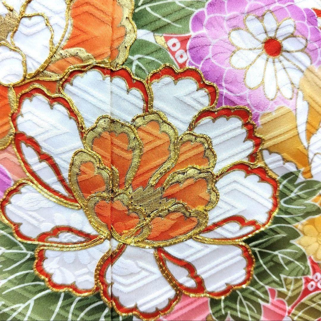 SALE中！振袖フルセット(7点)・成人式・金駒刺繍・金彩加工・鹿の子柄・正絹