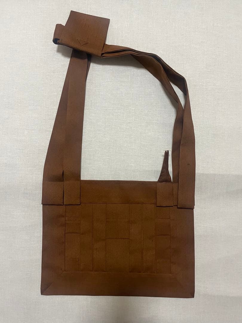 正絹　紬　草木手染　茶　臨済宗　1尺絡子