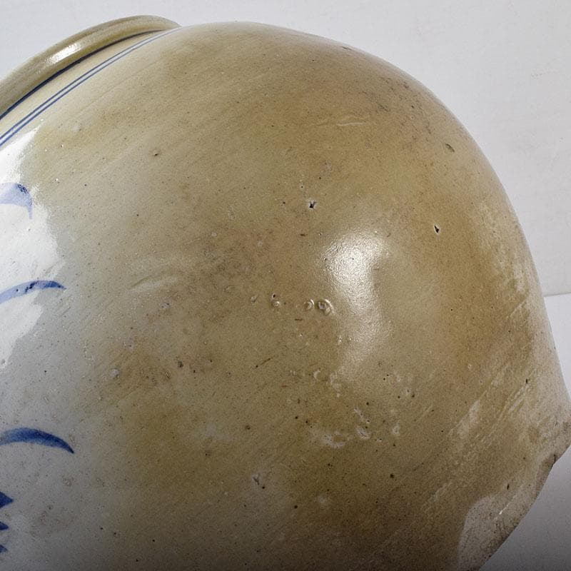 朝鮮美術　李朝　高麗白磁　染付　花文　壺　C　R7992C