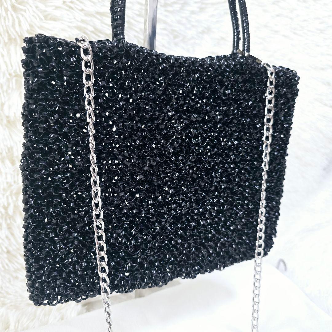 極美品✨アンテプリマ ミディアム チェーン エナメルブラック