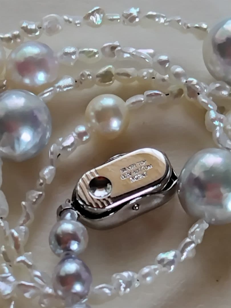 各サイズの、アコヤ真珠、あこや芥子パールの、セミロングネックレス