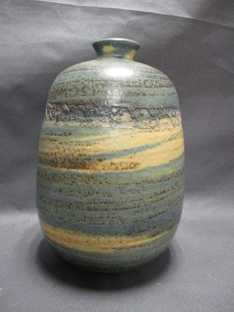 0914H　信樂燒 壶 竜山　山本竜山 　高さ24cm　 アンティーク　木箱付