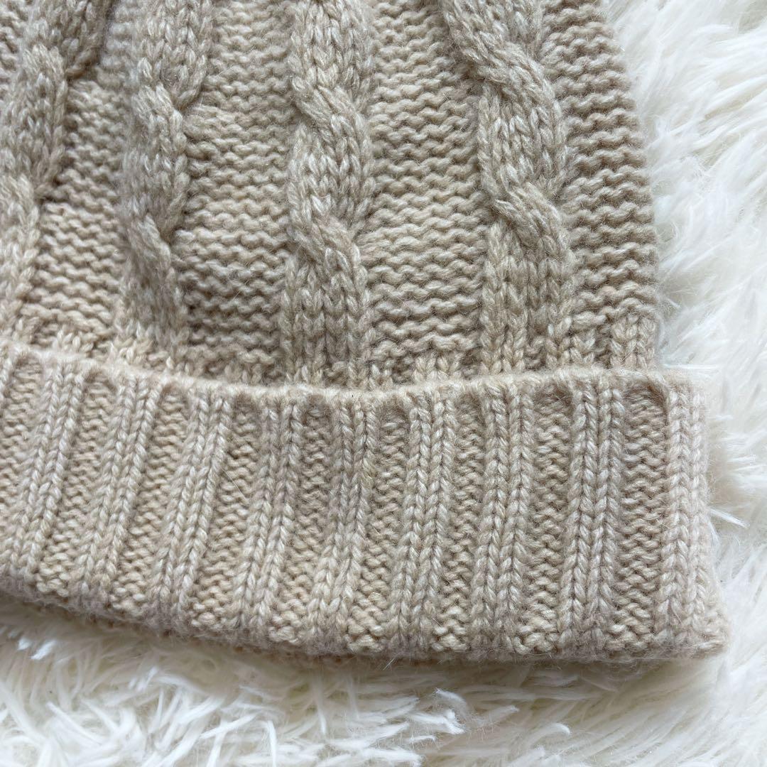 ヴィヴィアンウエストウッド　ニット帽　アンゴラ混　帽子　牛革　オーブ　ベージュ