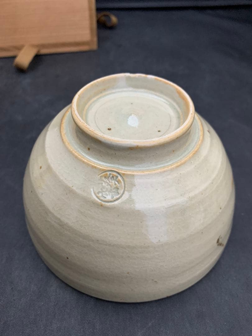 葵窯　竹里庵　加藤春ニ　蝶々絵　茶碗　茶道具　栞共箱