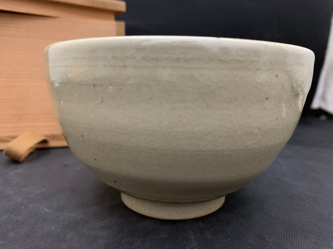 葵窯　竹里庵　加藤春ニ　蝶々絵　茶碗　茶道具　栞共箱