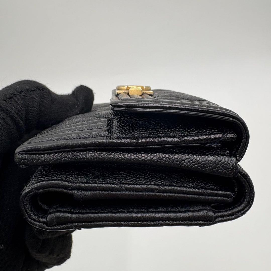 シャネル⭐︎キャビアスキン☆ボーイシャネル☆マトラッセ⭐︎三つ折り財布