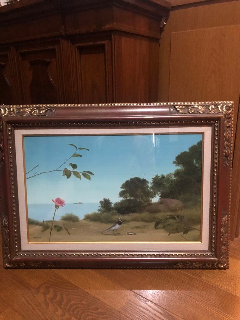 和田　徹　作品　油絵　　ばら　風景