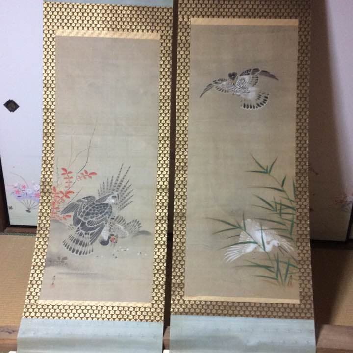 狩野典信の掛け軸。箱付き。狩野派の絵師