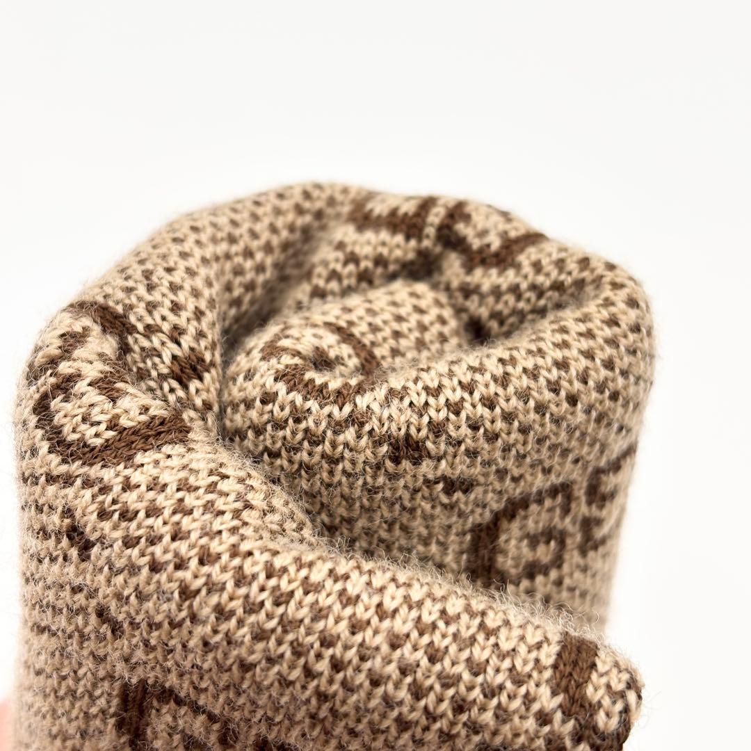 GUCCI グッチ GG ニット帽 Lサイズ ベージュ ブラウン系 ユニセックス