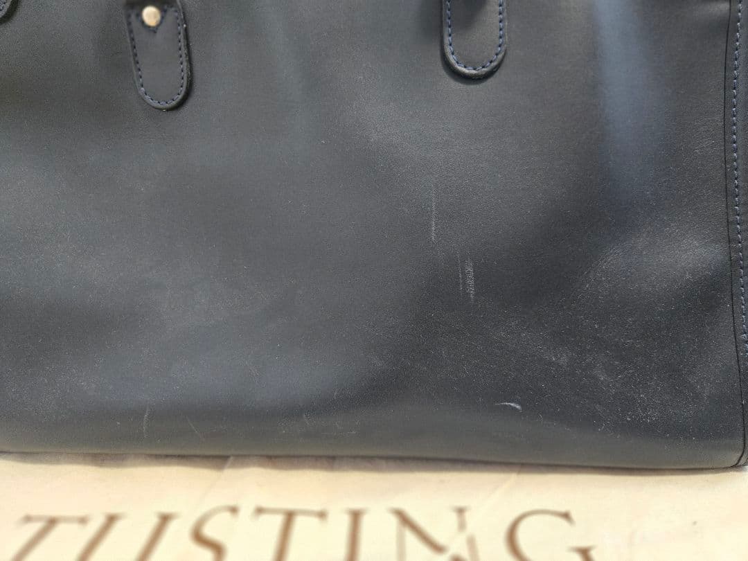 TUSTING ネイビー レザー ビジネスバッグ