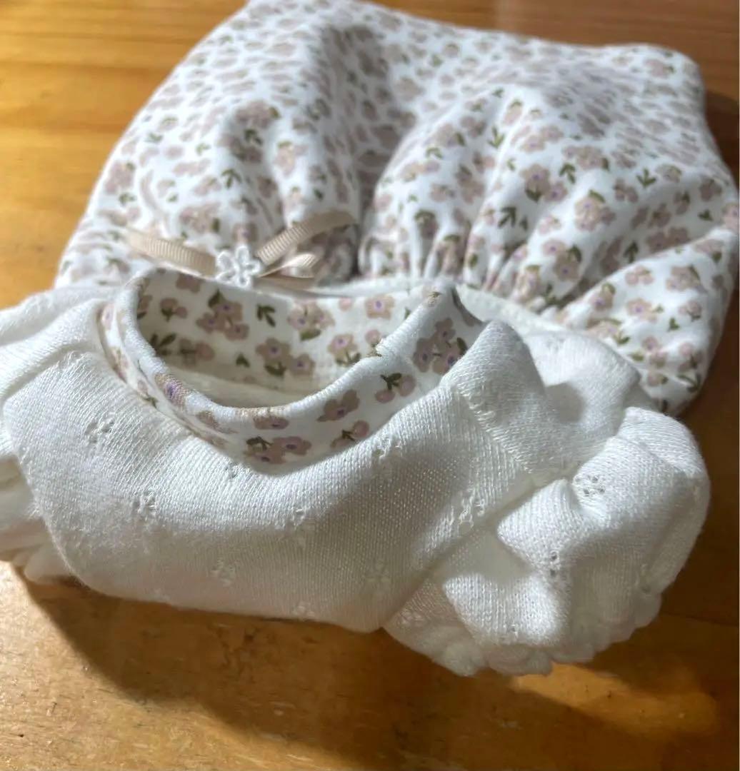 ハンドメイド犬服　ナチュラルカラーのパフスリーブワンピ★お袖変更可能