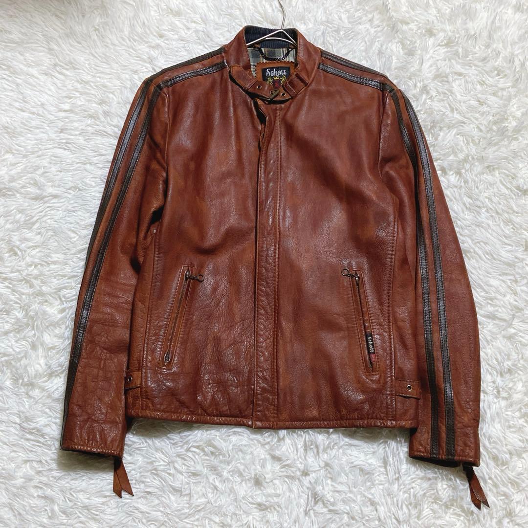 希少⭐️ ショット　レザージャケット クラシックレーサー USDD加工