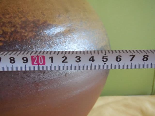 遺品整理品 備前焼 瑞穂作 壺 丸型壺 花器 花瓶 桐箱 古美術 華道 茶道