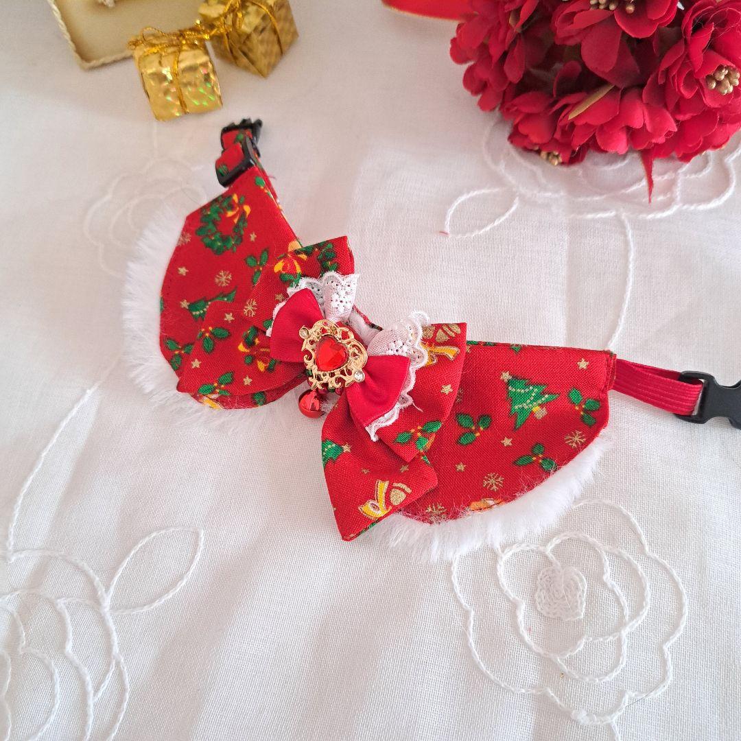 クリスマスシリーズ(ひいらぎ&ベル)わんちゃん猫ちゃん用襟つき首輪
