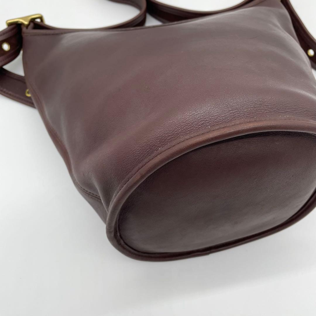 【極美品】オールドコーチ　ショルダーバッグ　バケツ　グラブタンレザー　茶　USA