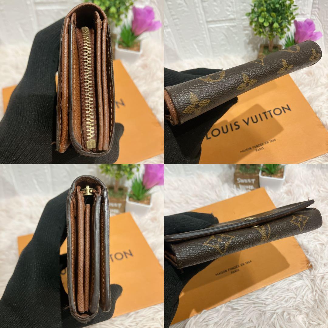 美品 ルイヴィトン モノグラム ポルトフォイ トレゾール 財布 即日発送 L字