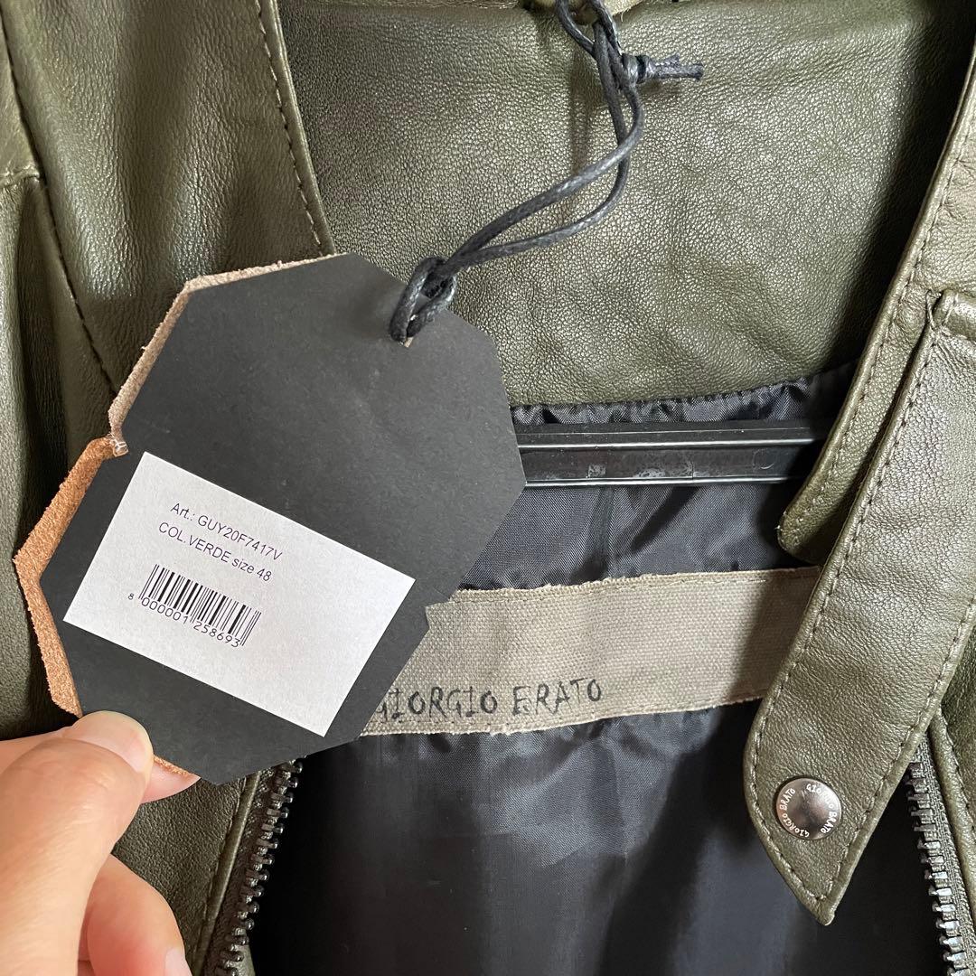 美品 ジョルジオブラット シングルライダース レザージャケット 48