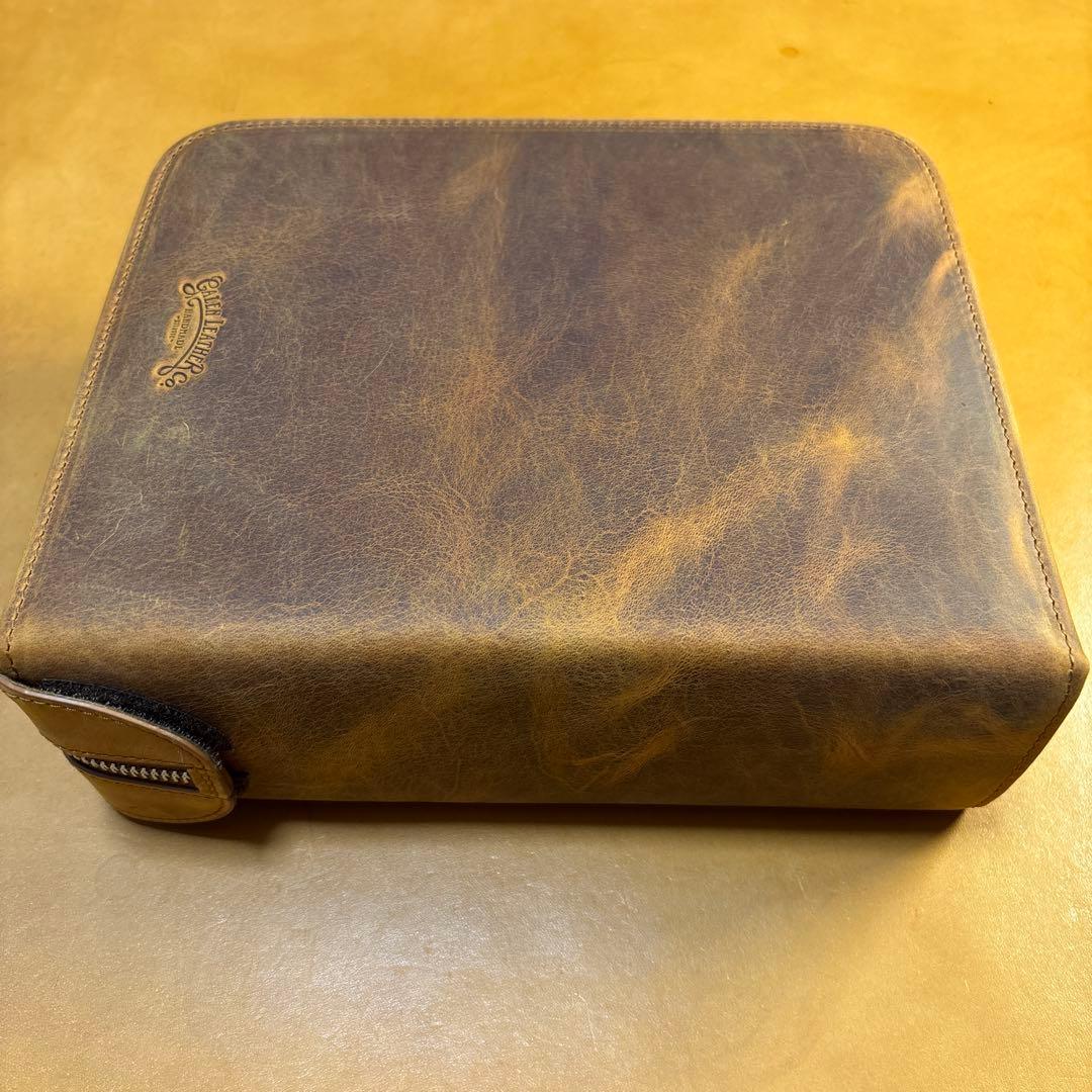 筆記具 Galen Leather Zippered 40 Slots Pen Case