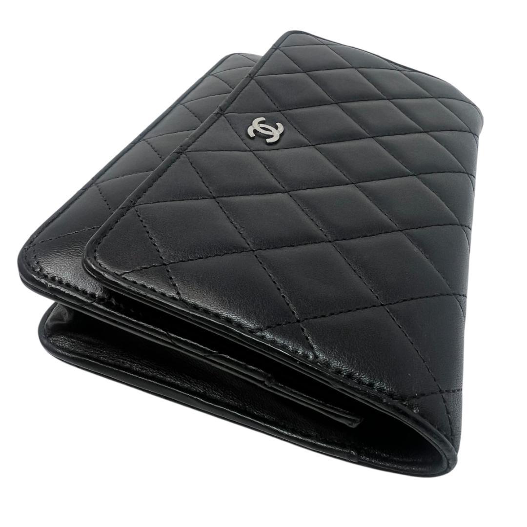 CHANEL シャネル ラムスキン マトラッセ チェーンウォレット 長財布