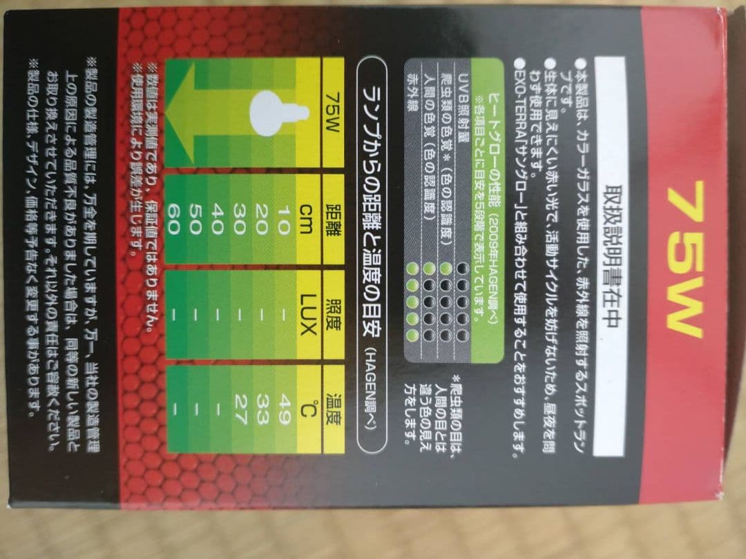 爬虫類ライト（ヒートグロー·75W·3個、レプタイルＵＶＢ１５０·26W·2個）