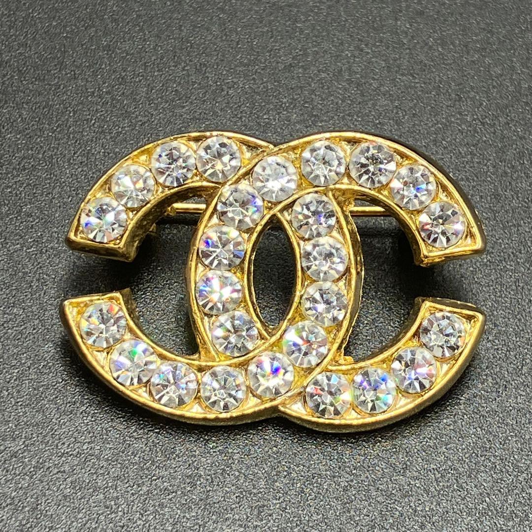 d*7様 極美品 シャネル ブローチ ココマーク ビジュ 刻印 ゴールド