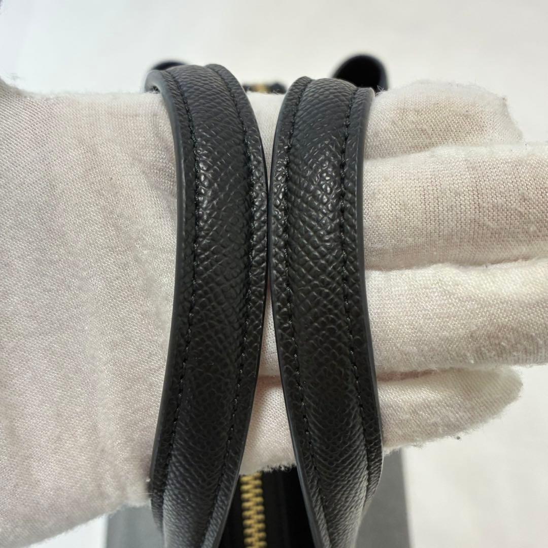 【未使用級/カード付】フルラ ミネルヴァ 2way ハンドバッグ レザー 黒