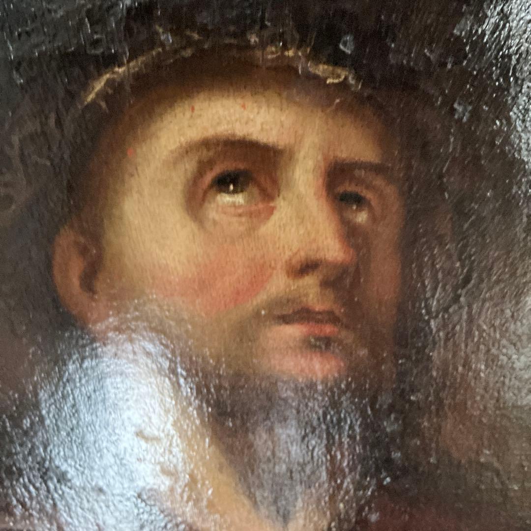 17世紀スペイン絵画　作者不明　本物　宗教画　アート　アンティーク絵画　油彩画