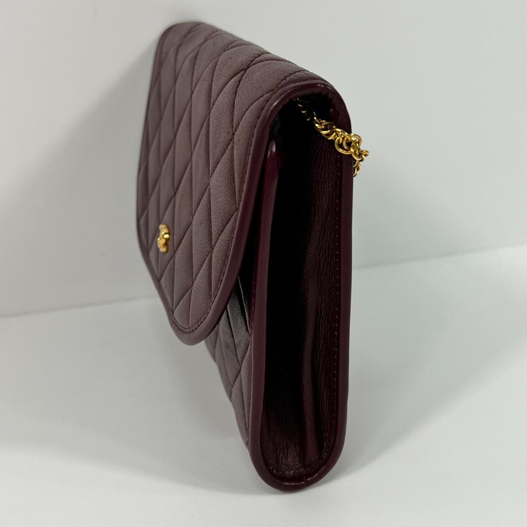 シャネル マトラッセ ショルダーバッグ 赤 ボルド ゴールド金具 MBZ083