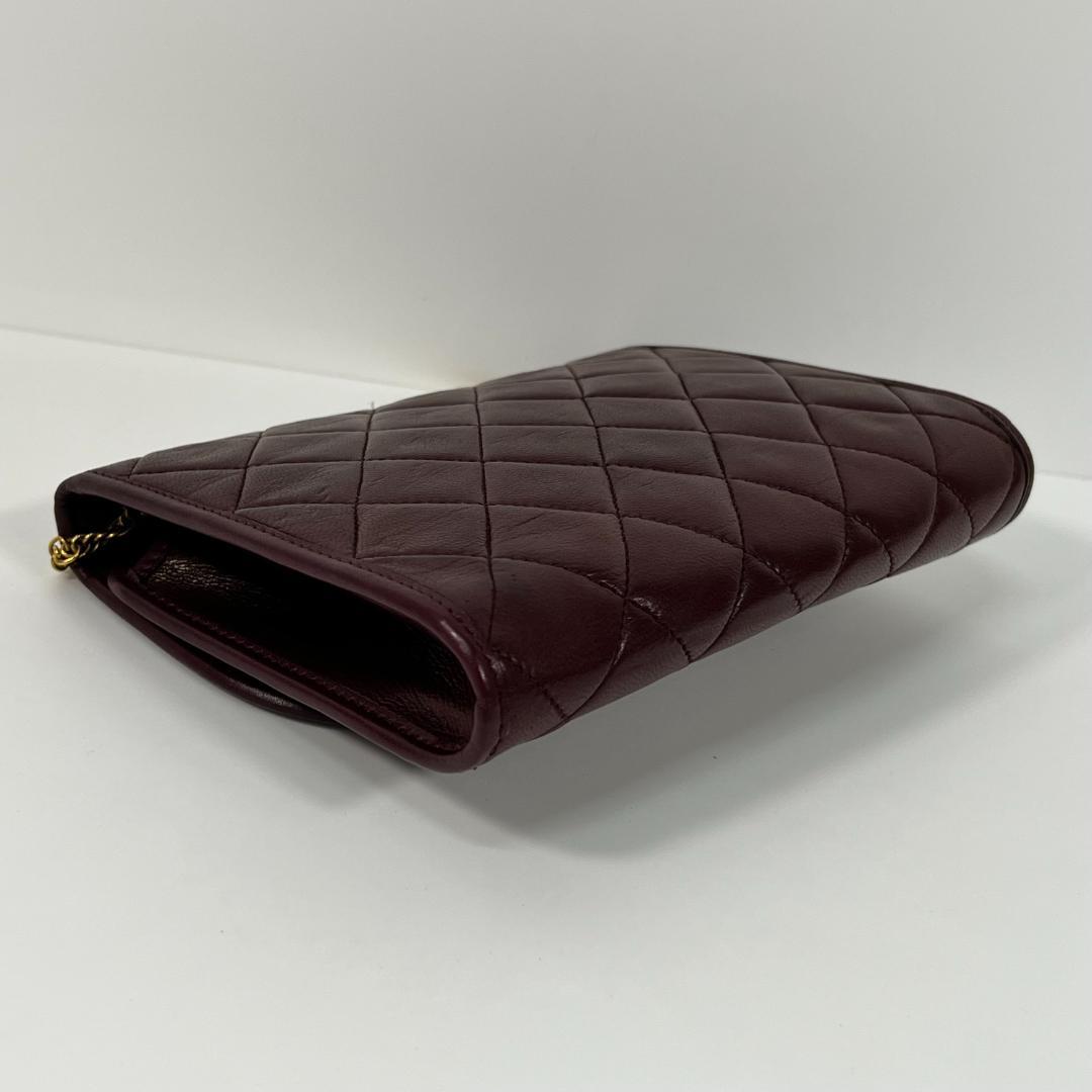 シャネル マトラッセ ショルダーバッグ 赤 ボルド ゴールド金具 MBZ083