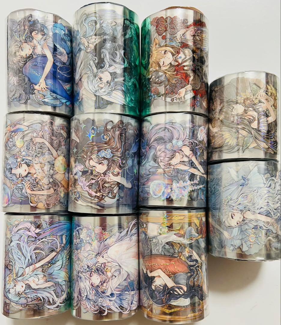 《在庫処分セール》海外　人物　マスキングテープ　墨魚 ホロ　11点