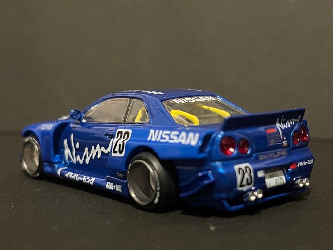 MINIGT街道ハウス　R34 スカイラインGT-R ブルーメタリック