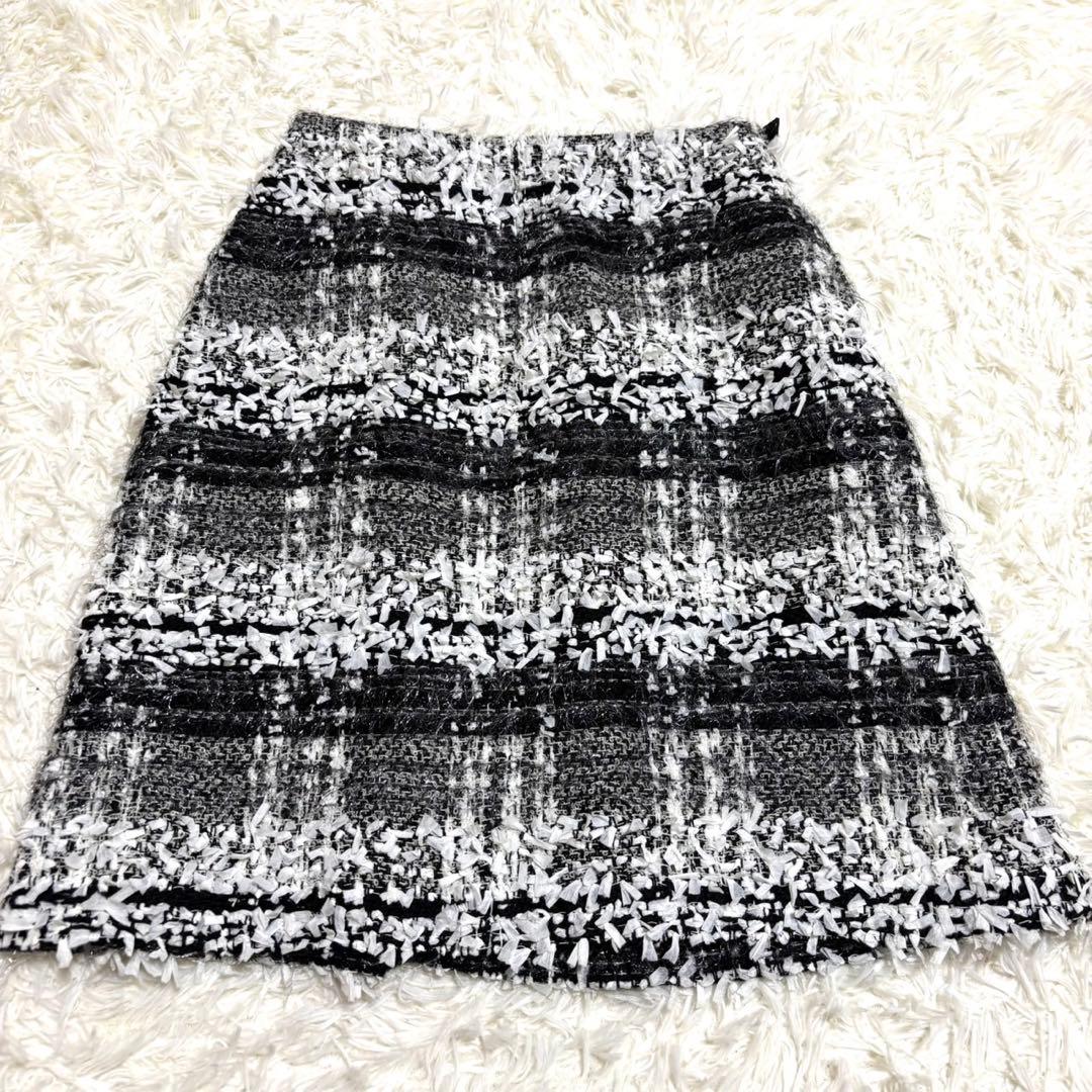 【新品未使用品】エムズグレイシー　スカート　ツイード　ベルト　フレア　38