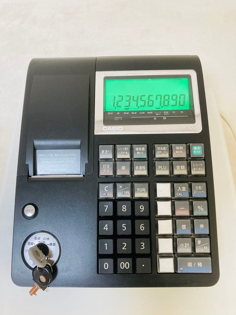 カシオ　CASIO　電子レジスター　レジ　TE-300　TE300　黒色ブラック