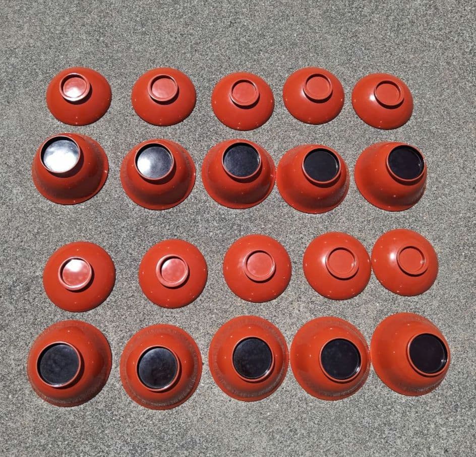 輪島塗　吸物椀　蓋付　朱塗　桐模樣　今百　10個