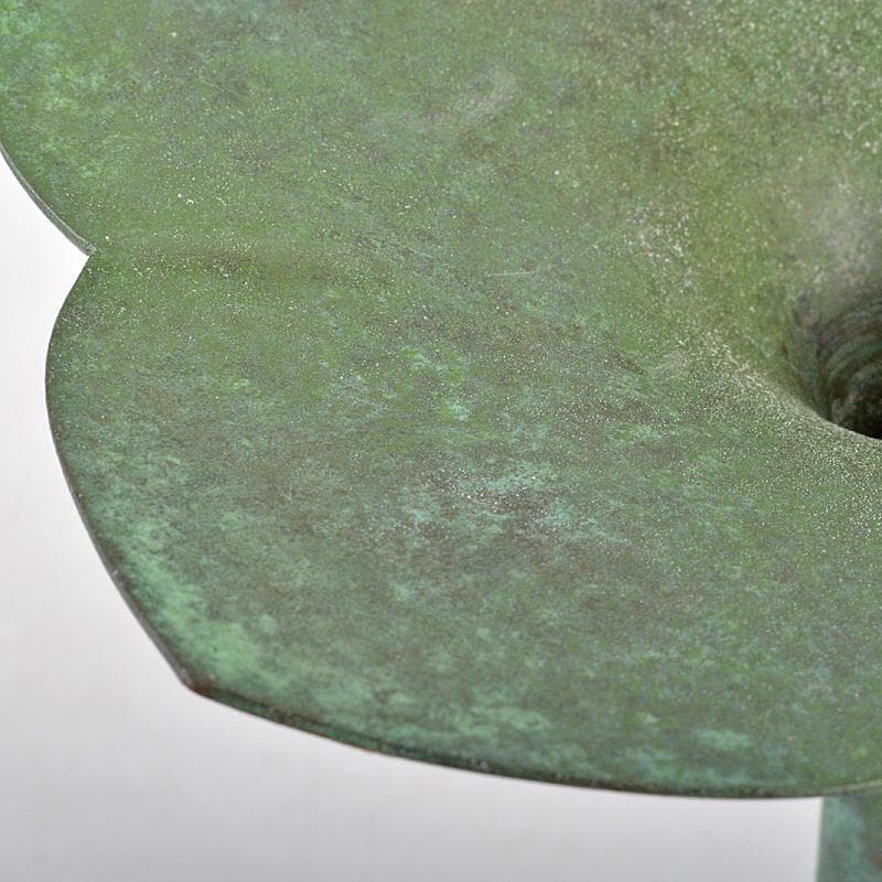 風炉師　藤井宗喜作　唐銅　桔梗口　花入　共箱　V　R7191B