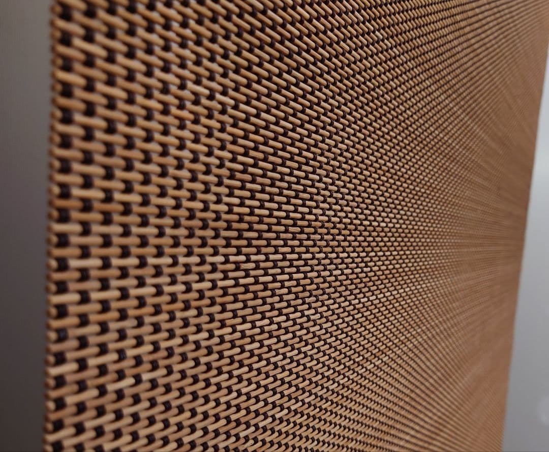 衝立　天然竹タペストリー調間仕切り衝立　パーテーション　変わり織り竹簾使用