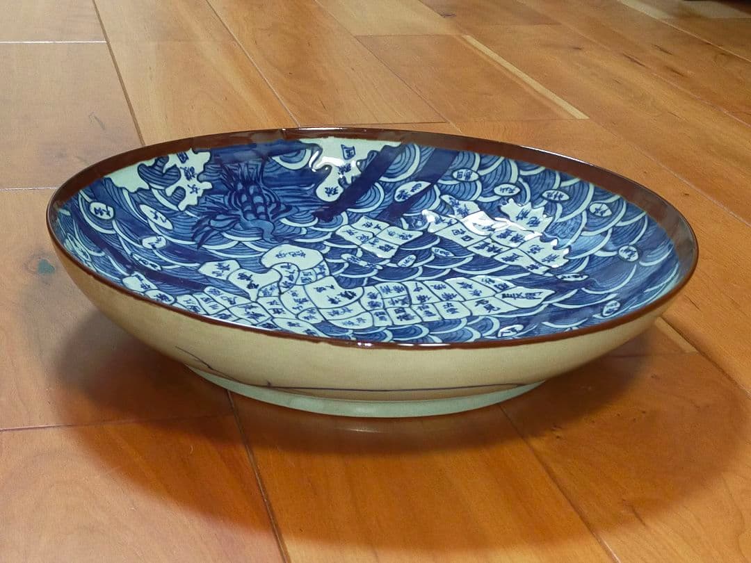 ♥値下げ！♥伊万里　地図皿　大皿　４０ｃｍ　天保年製　骨董　古玩