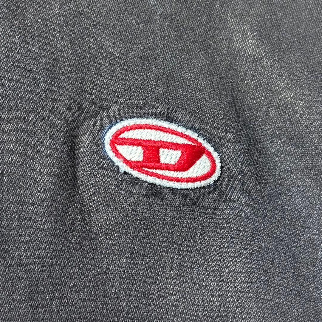 現行 DIESEL Dロゴ刺繍 デニム プルオーバー パーカー M タグ付属
