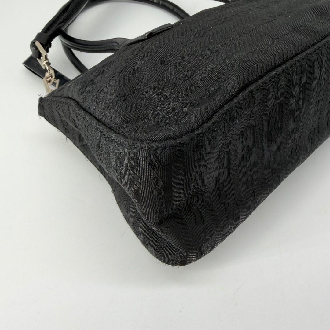 15821✨良品✨プラダ 2way ミニ ショルダーバッグ ロゴ総柄 ブラック