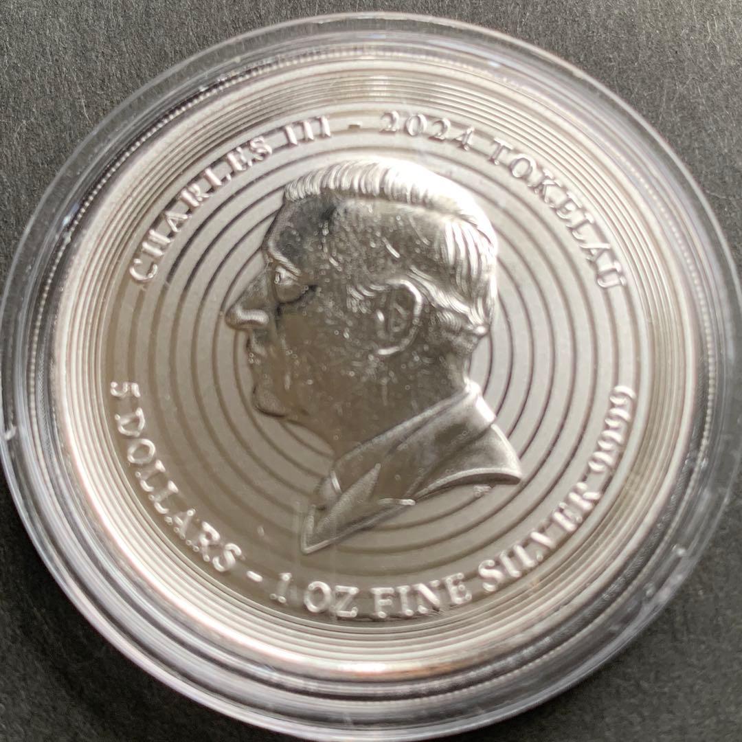 【純銀】2024 トケラウ アイコン ゴッホ 　銀貨　1オンス　ケース付