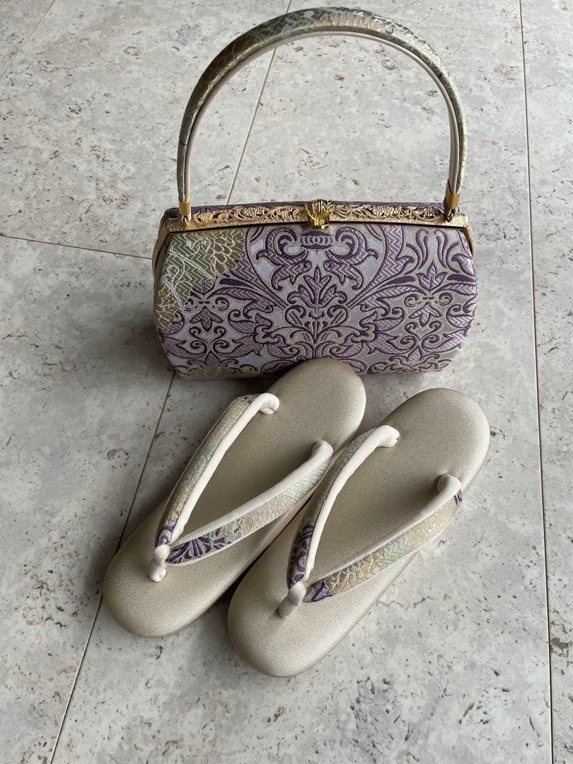 専用です 更にお値下げ致します　山口美術織物　和装バック・草履