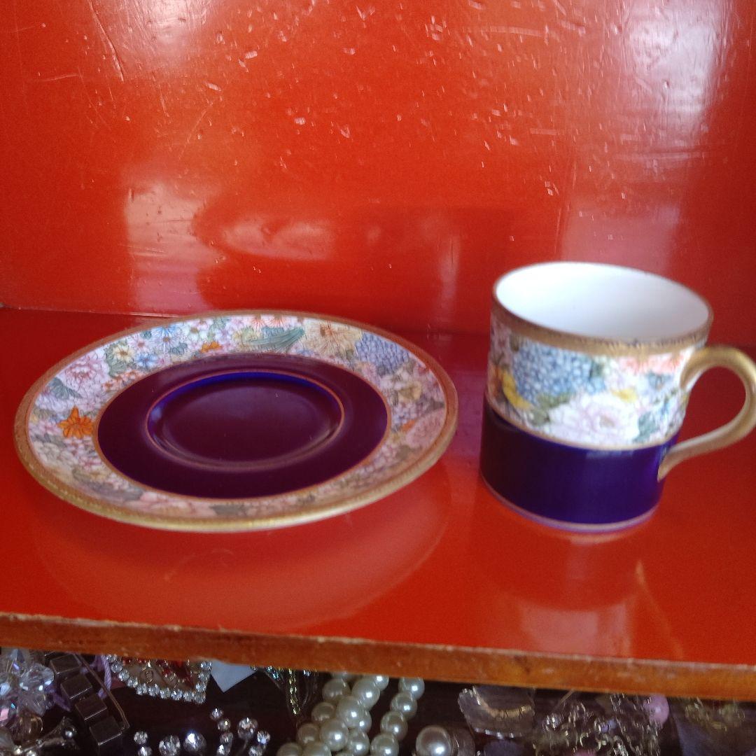 明治時代　京薩摩　錦光山　デミタスカップ　ソーサー　1客　里帰り