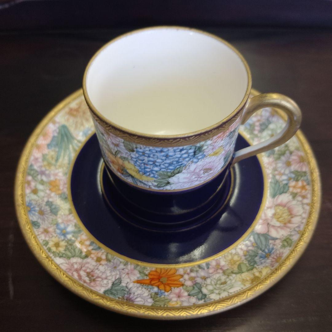 明治時代　京薩摩　錦光山　デミタスカップ　ソーサー　1客　里帰り