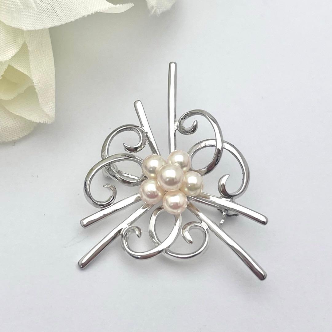 ☆美品☆ミキモト　パール　シルバー　ブローチ　皇室御用達ブランド