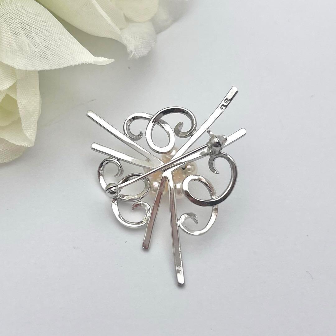 ☆美品☆ミキモト　パール　シルバー　ブローチ　皇室御用達ブランド