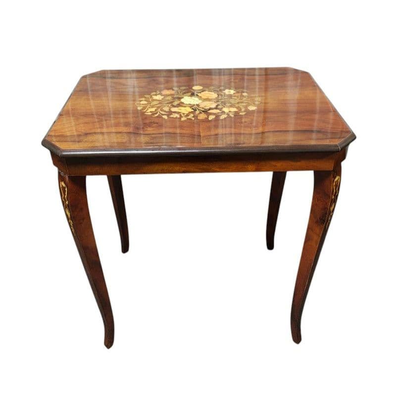 象嵌 猫脚サイドテーブル/飾り台/花台 アンティーク