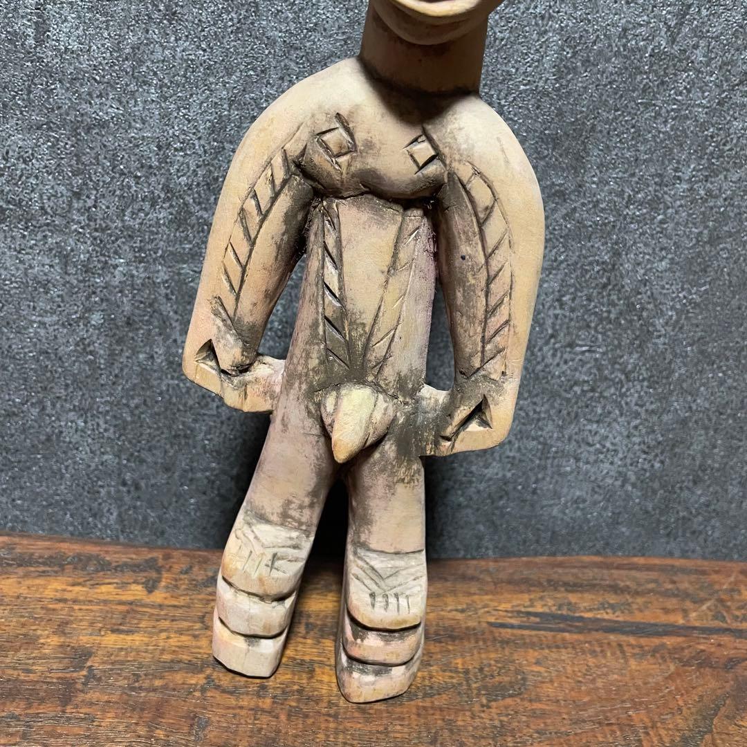 中古　木彫り　木製　アンティーク人形　置物